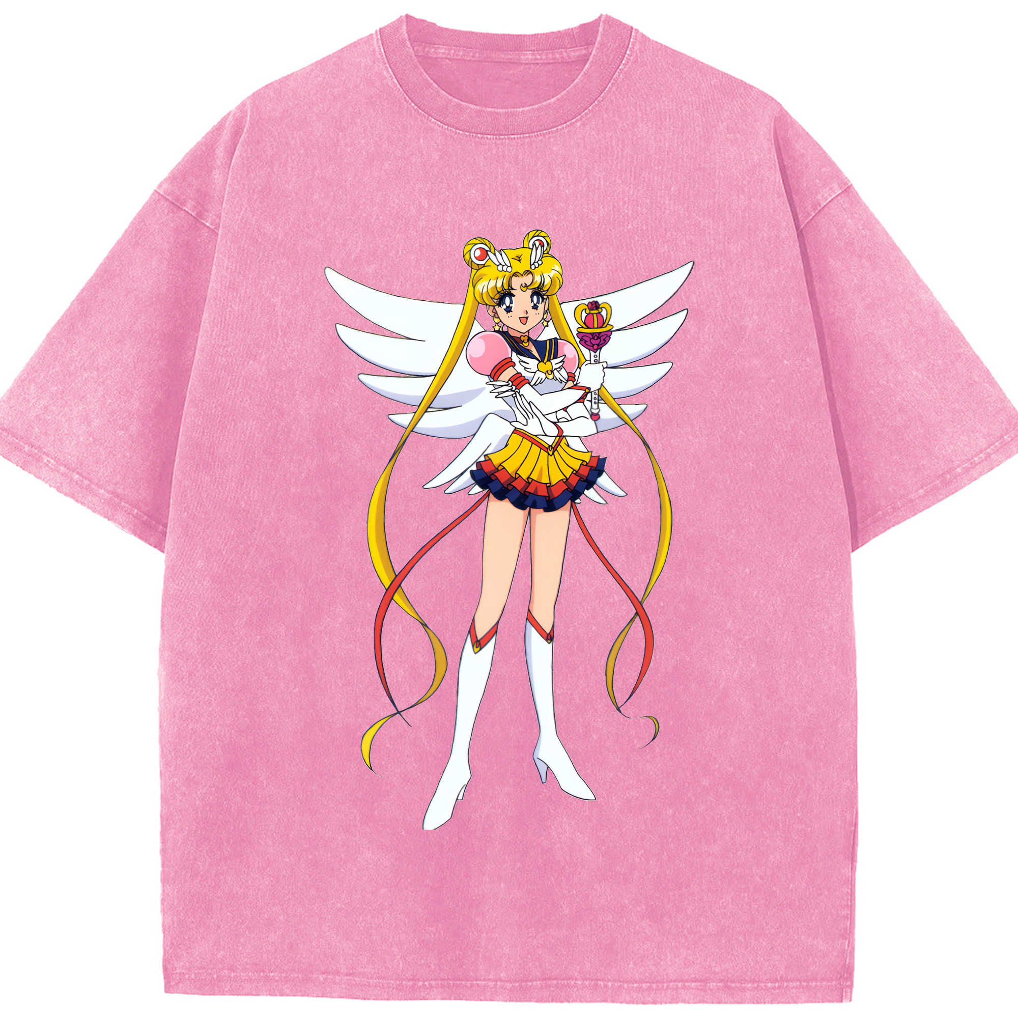 （画像用） 美少女戦士セーラームーン 月野 うさぎ つきの うさぎ Sailor Moon Tsukino Usagi 綿100% ヴィンテージ風 半袖Tシャツ（フロントプリント）